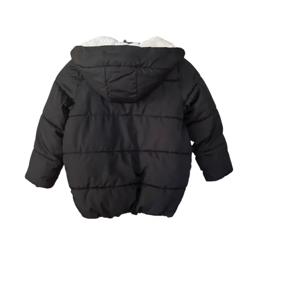 Girls Old Navy Black Puffer Winter Coat Jacket Size Small 6/7 Water Resistant